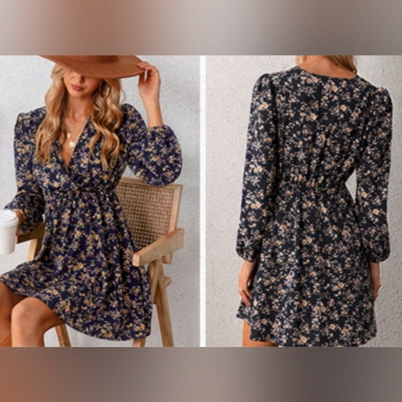 Cupshe Dresses Nwt Cupshe Ditsy Puff Long Sleeve Dress Floral Mini